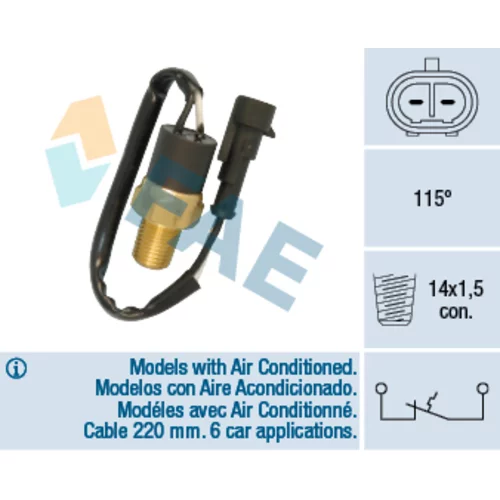 Teplotný spínač kontrolky teploty chladenia FAE 35841