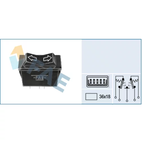 Spínač elektrického otvárania okien FAE 62550