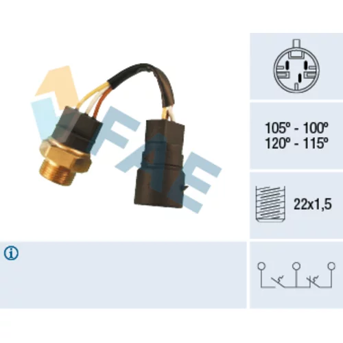 Teplotný spínač ventilátora chladenia FAE 38220