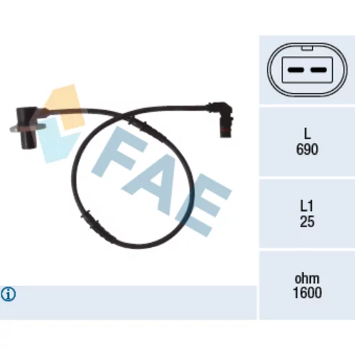 Snímač počtu otáčok kolesa 78074 /FAE/
