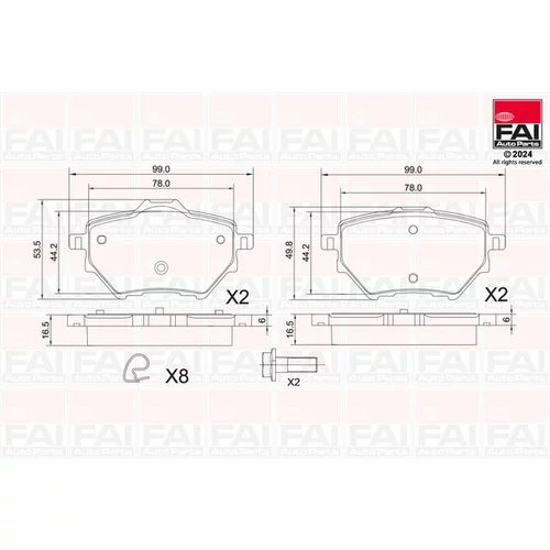 Sada brzdových platničiek kotúčovej brzdy FAI AutoParts BP157