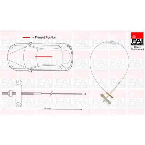 Ťažné lanko parkovacej brzdy FBC0065 (FAI AutoParts)