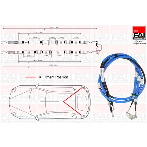 Ťažné lanko parkovacej brzdy FAI AutoParts FBC0160