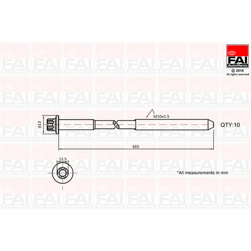 Sada skrutiek hlavy valcov B1465 (FAI AutoParts)