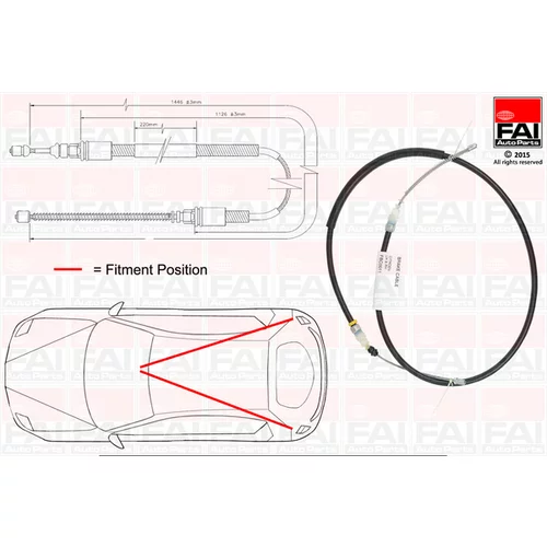 Ťažné lanko parkovacej brzdy FBC0011 (FAI AutoParts)