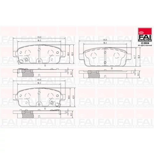 Sada brzdových platničiek kotúčovej brzdy FAI AutoParts BP102
