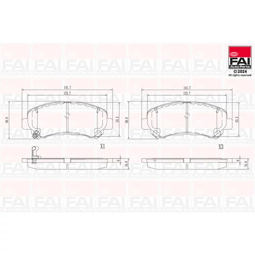 Sada brzdových platničiek kotúčovej brzdy FAI AutoParts BP136