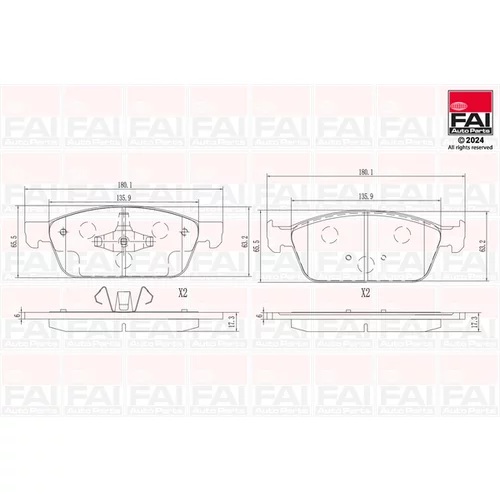Sada brzdových platničiek kotúčovej brzdy FAI AutoParts BP154