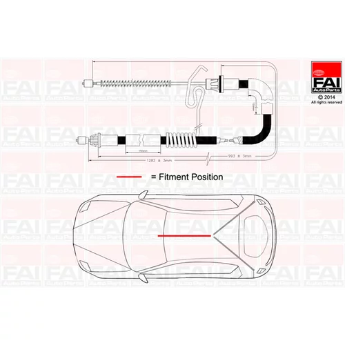 Ťažné lanko parkovacej brzdy FAI AutoParts FBC0043