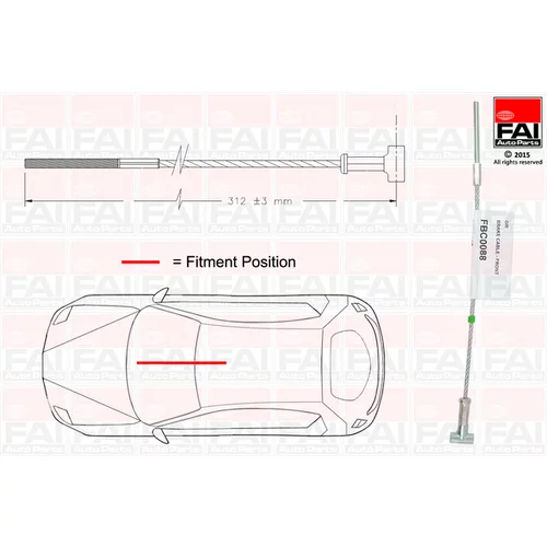 Ťažné lanko parkovacej brzdy FAI AutoParts FBC0088