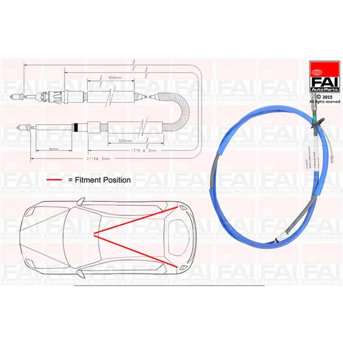 Ťažné lanko parkovacej brzdy FAI AutoParts FBC0120