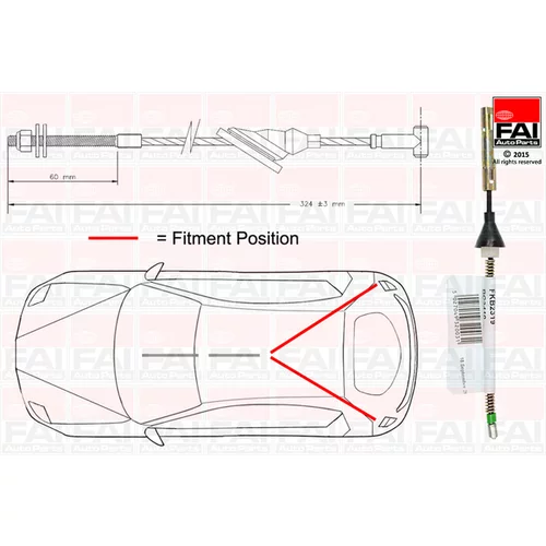 Ťažné lanko parkovacej brzdy FAI AutoParts FBC0040