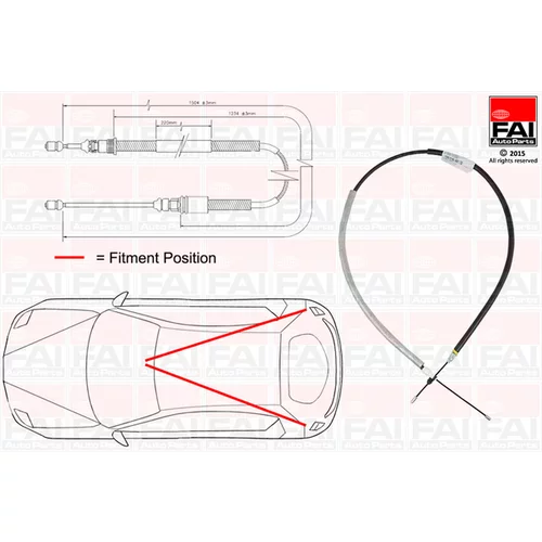 Ťažné lanko parkovacej brzdy FAI AutoParts FBC0115
