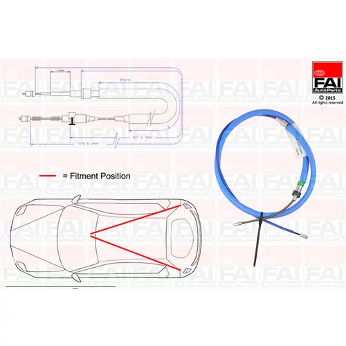 Ťažné lanko parkovacej brzdy FAI AutoParts FBC0150