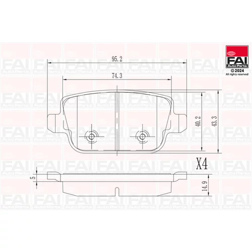 Sada brzdových platničiek kotúčovej brzdy FAI AutoParts BP110