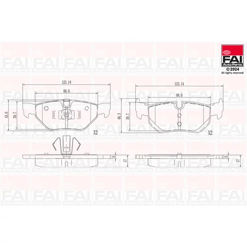 Sada brzdových platničiek kotúčovej brzdy FAI AutoParts BP131
