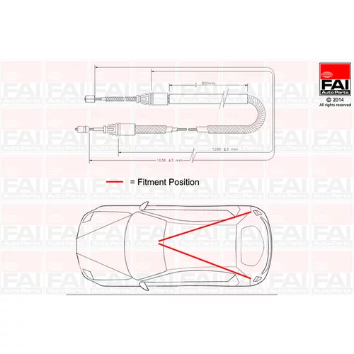 Ťažné lanko parkovacej brzdy FAI AutoParts FBC0117