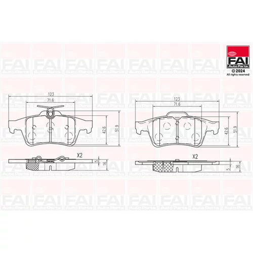 Sada brzdových platničiek kotúčovej brzdy FAI AutoParts BP158