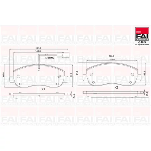 Sada brzdových platničiek kotúčovej brzdy FAI AutoParts BP165