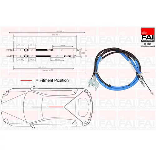 Ťažné lanko parkovacej brzdy FAI AutoParts FBC0048