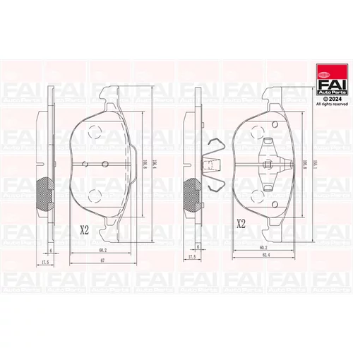 Sada brzdových platničiek kotúčovej brzdy FAI AutoParts BP103
