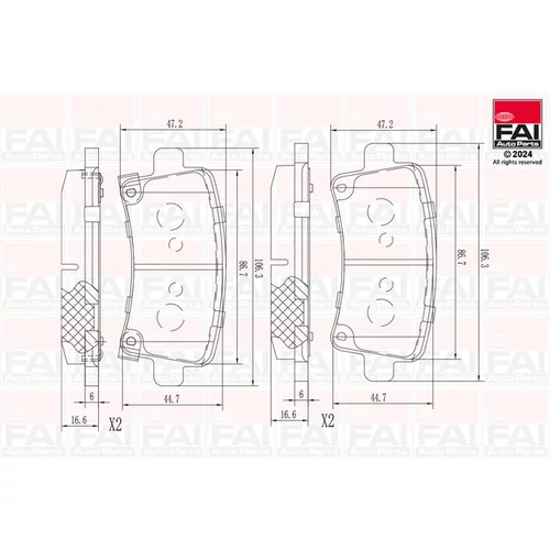 Sada brzdových platničiek kotúčovej brzdy FAI AutoParts BP111