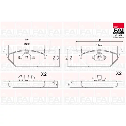 Sada brzdových platničiek kotúčovej brzdy FAI AutoParts BP123