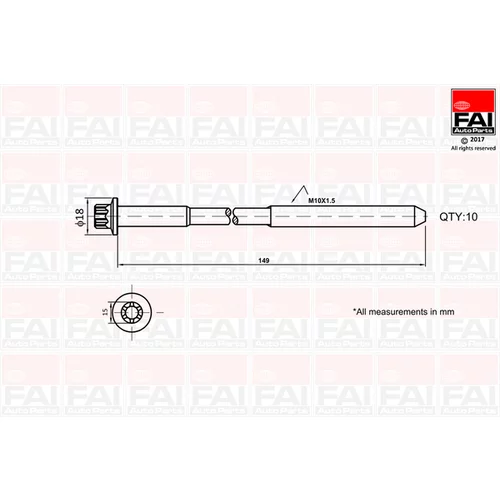 Sada skrutiek hlavy valcov FAI AutoParts B1136