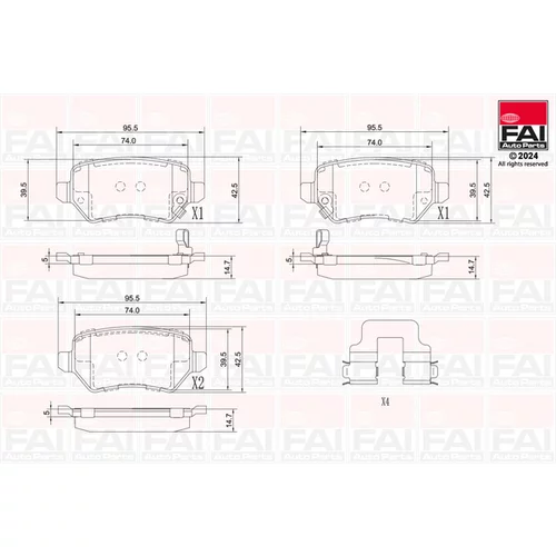 Sada brzdových platničiek kotúčovej brzdy FAI AutoParts BP108