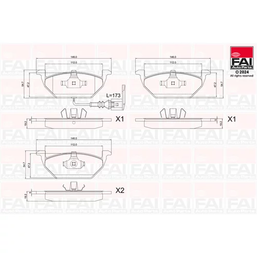 Sada brzdových platničiek kotúčovej brzdy FAI AutoParts BP113