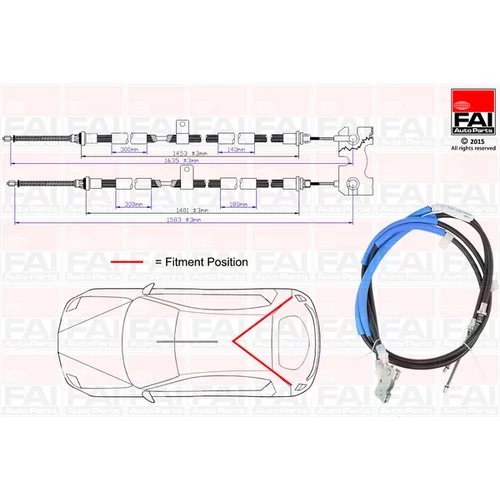 Ťažné lanko parkovacej brzdy FAI AutoParts FBC0058