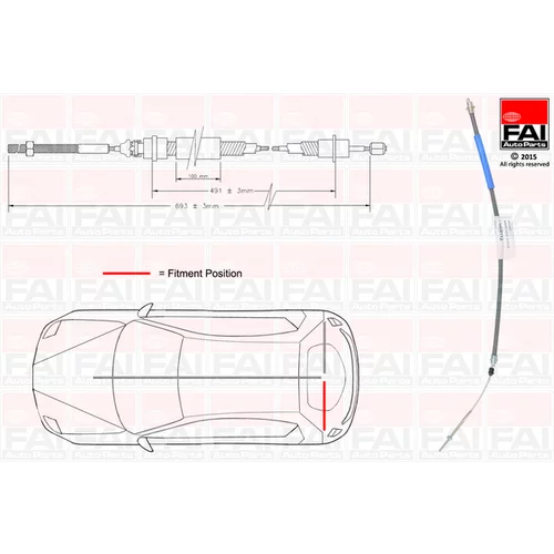 Ťažné lanko parkovacej brzdy FAI AutoParts FBC0113