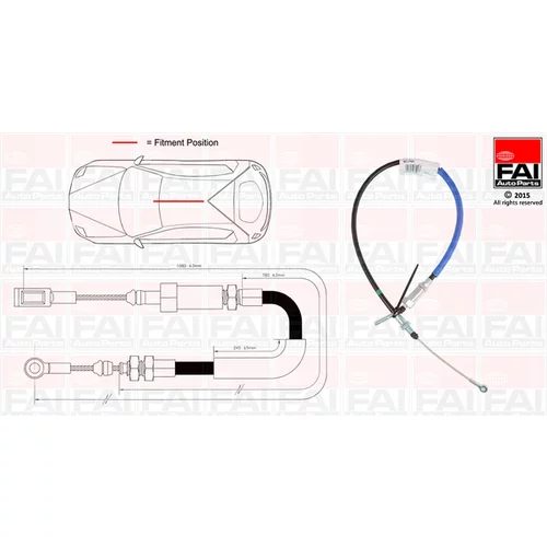 Ťažné lanko parkovacej brzdy FAI AutoParts FBC0021