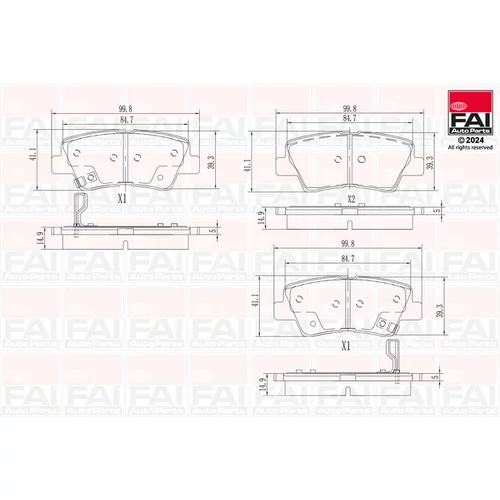 Sada brzdových platničiek kotúčovej brzdy FAI AutoParts BP132
