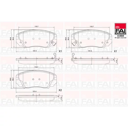 Sada brzdových platničiek kotúčovej brzdy FAI AutoParts BP134