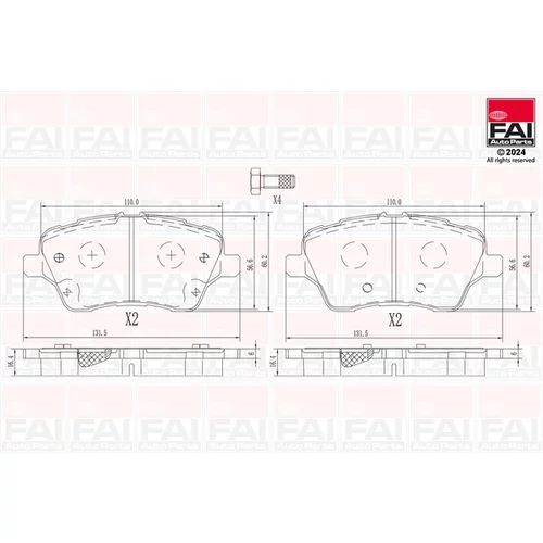 Sada brzdových platničiek kotúčovej brzdy FAI AutoParts BP167