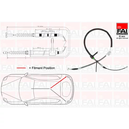 Ťažné lanko parkovacej brzdy FAI AutoParts FBC0003