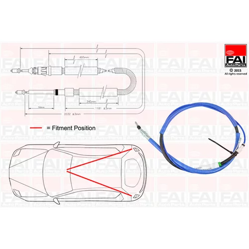 Ťažné lanko parkovacej brzdy FAI AutoParts FBC0013