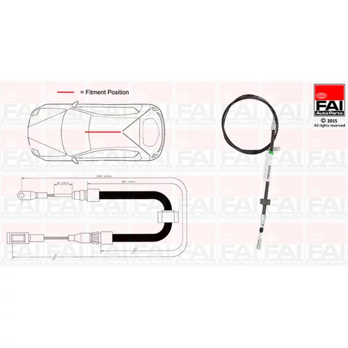 Ťažné lanko parkovacej brzdy FAI AutoParts FBC0165