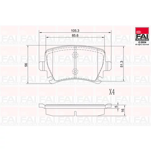 Sada brzdových platničiek kotúčovej brzdy FAI AutoParts BP116