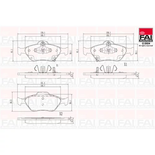 Sada brzdových platničiek kotúčovej brzdy FAI AutoParts BP138