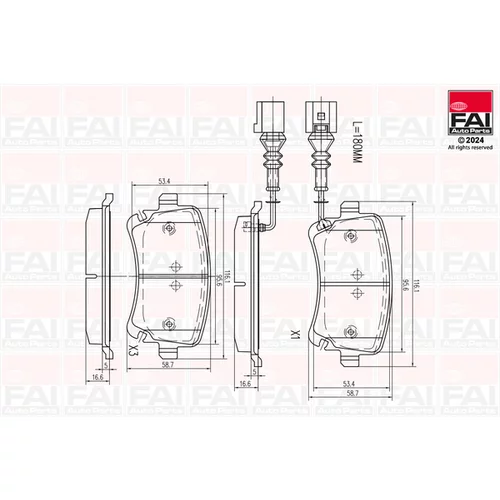 Sada brzdových platničiek kotúčovej brzdy FAI AutoParts BP162