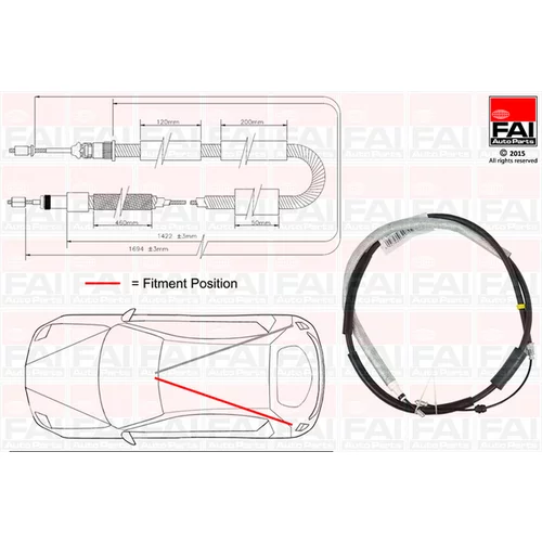 Ťažné lanko parkovacej brzdy FAI AutoParts FBC0116