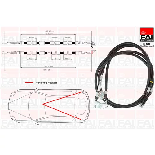 Ťažné lanko parkovacej brzdy FAI AutoParts FBC0156