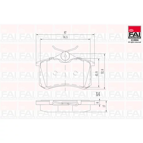 Sada brzdových platničiek kotúčovej brzdy FAI AutoParts BP100