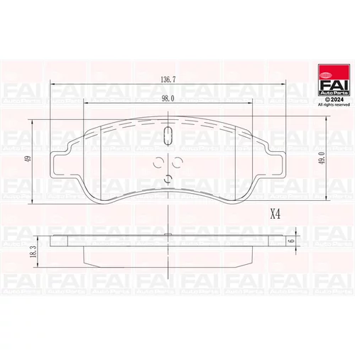 Sada brzdových platničiek kotúčovej brzdy FAI AutoParts BP120