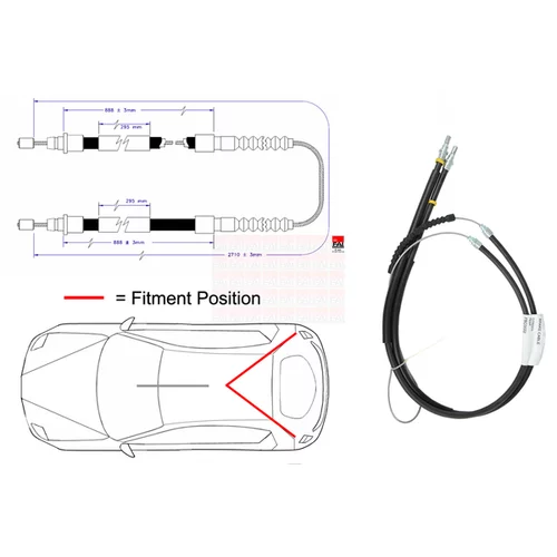 Ťažné lanko parkovacej brzdy FAI AutoParts FBC0022