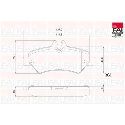 Sada brzdových platničiek kotúčovej brzdy FAI AutoParts BP133
