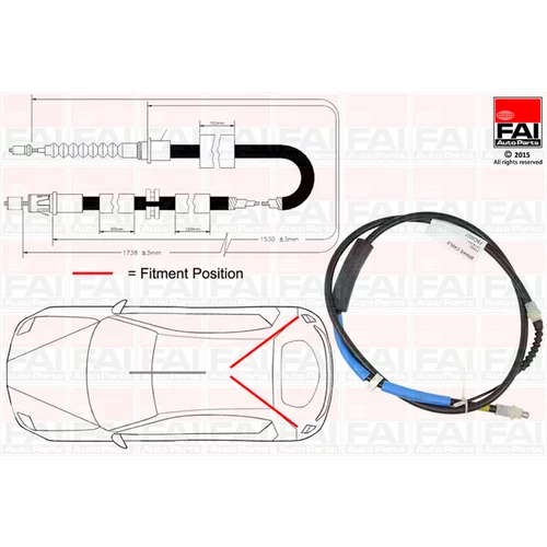 Ťažné lanko parkovacej brzdy FAI AutoParts FBC0037