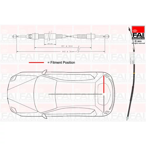 Ťažné lanko parkovacej brzdy FAI AutoParts FBC0114